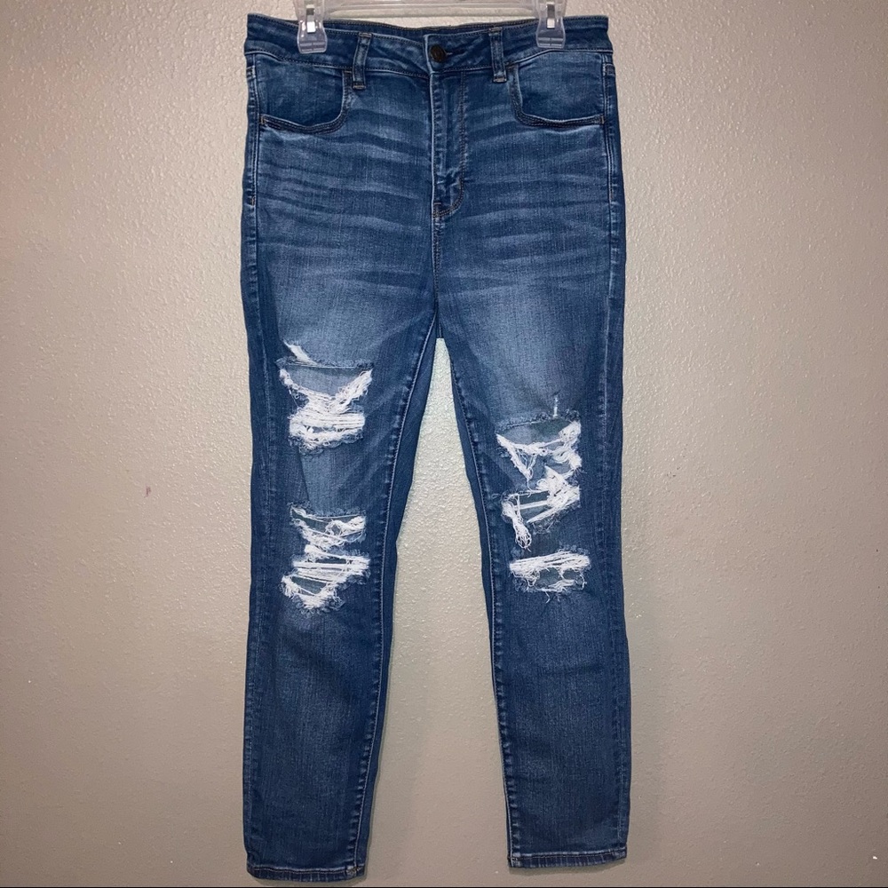 American Eagle Ripped Distressed High Rise Jeans
